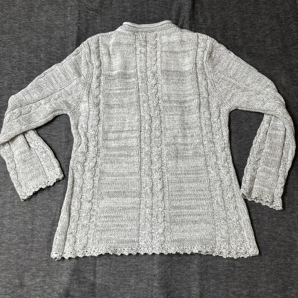 Ladies TIVOLI Linen Cotton Sweater Gray Rolled Neck L - Picture 8 of 10